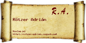 Rötzer Adrián névjegykártya
